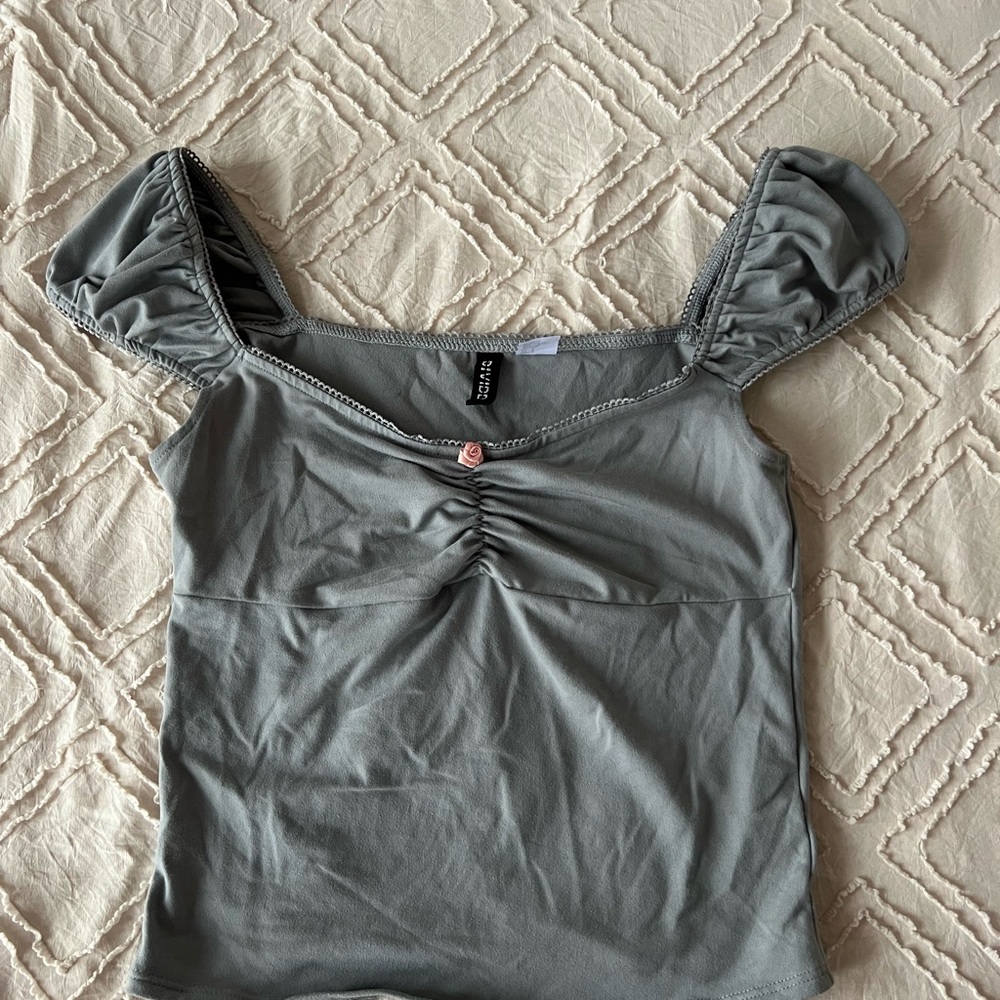 Urban Outfitters Gray Ruched Top
